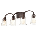 (2) Millennium 3604-RBZ Transitional Four Light Vanity from Forsyth Collection Dark Finish, Rubbed Bronze