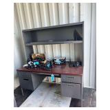 Metal Office Desk with Hutch