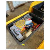 Lot- Sawhorse Brackets, Wire Wheel Brush, Spray Gun, Double Blade Saw, Bits, Dremel Trio, etc