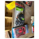 Lot- Screwdriver Set, Scissors, Utility with Glass Scraper Set, Centech 7 Function Multimeter, Tape Measure