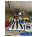 Lot- Tape Measure, Utility with Glass Scraper Set, Centech 7 Function Multimeter, Mini Flashlight, Screwdriver Set, Detail Brush Set