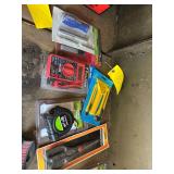Lot- 9mm Snap Blades, Scissors, Tape Measure, Utility with Glass Scraper Set, Screwdriver, Centech 7 Function Multimeter
