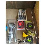 Lot- Tape Measure, Screwdriver Set, Centech 7 Function Multimeter