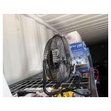Commercial Electric Black Metal Desk and Floor Fan