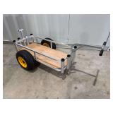 Fish-N-Mate Aluminum Fishing Pier Cart with Wood Deck and Pneumatic Wheels