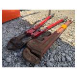 Lot of Heavy-Duty Tools Including Ridgid 24 Inch Pipe Wrench and Bolt Cutters