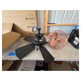 Lot - (2) Ceiling Fans - Matthews Gerbar Brisa 2000 Directional Copper Ceiling Fan and Black Ceiling Fan