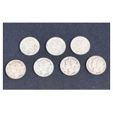 Lot - (7) 1942-1943 Mercury Silver Dimes