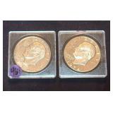 Lot - 1973 and 1974 Eisenhower Dollars