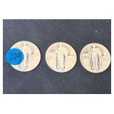 Lot - (3) Standing Liberty Silver Quarters