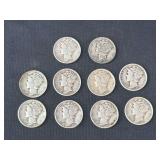 Lot - (10) 1940-1941 Mercury Silver Dimes