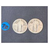 Lot - (2) Standing Liberty Silver Quarters