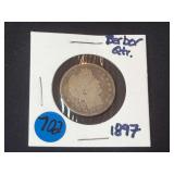 1897 Barber Silver Quarter