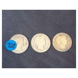 Lot - (3) Barber Quarters - 1909, 1901, and Undated