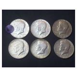 Lot - (6) Kennedy Half Dollars