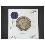 1899 Barber Silver Quarter