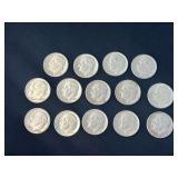 Lot - (14) Roosevelt Silver Dimes - Approx 1 Troy Ounce Silver
