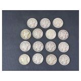 Lot - (15) 1944 Mercury Silver Dimes