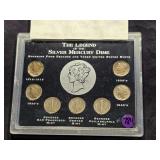 The Legend of the Silver Mercury Dime Collection Display with COA