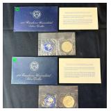 Lot - (2) Eisenhower Uncirculated Silver Dollars in Original Packaging - 1971 and 1973