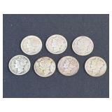 Lot - (7) 1943 Mercury Silver Dimes