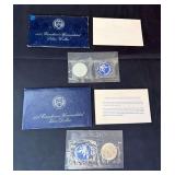 Lot - (2) Eisenhower Uncirculated Silver Dollars in Original Packaging - 1971 and 1974