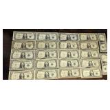 Lot - (22) United States $1 Blue Seal Silver Certificates