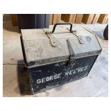 Vintage 1940s metal toolbox