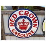 PORCELAIN STEEL - 42" Red Crown Gasoline, double sided