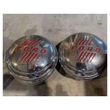 Set of four 1940s Ford center caps. Excellent.