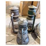 Three vintage or lanterns
