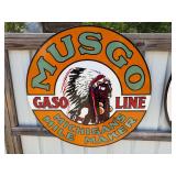 PORCELAIN STEEL - 42" Musgo Gasoline, double sided