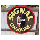 PORCELAIN STEEL - 42" Signal Gasoline, double sided