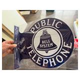 Metal Pubic Telephone flange sign