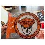 Metal Oilzum motor oil flange sign