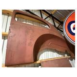 Lot of vintage auto parts used as wall art
