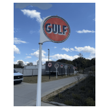 RARE Vintage Gulf Dealers Sign & Original Pole