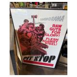 Original framed 1969 movie theater poster and printed wood wall decor