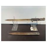 Military Bayonet with Scabbard and Wooden Grips