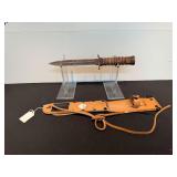 US M3 1943 Combat Knife with Leather Scabbard