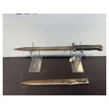 Military Bayonet with Scabbard and Wooden Grip