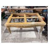 Carved Wood Coffee Table Frame with Detailed Acanthus Motifs