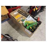 Assorted Woodworking Supplies Including Clamps, Biscuit Joinery Biscuits, and Dowels