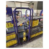 Industrial Purple Rolling Postal Distribution Carts with Shelves and Crates