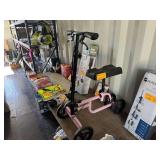 Pink Medical Knee Walker Scooter with Hand Brakes and Padded Knee Rest