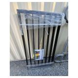 Black Galvanized Steel Fencing Panels, Pack of 5, 5.9ft L x 3.3ft W