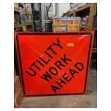 48x48 Utility Work Sign and 4 Leg Stand