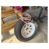 15in Trailer Tire and Rim with Tire Pressure Hose and Gauge