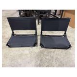 Set - (2) Black Folding Stadium Seats with Metal Frames