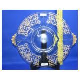 Lotus / Glastonbury Glass Two Handled Plate